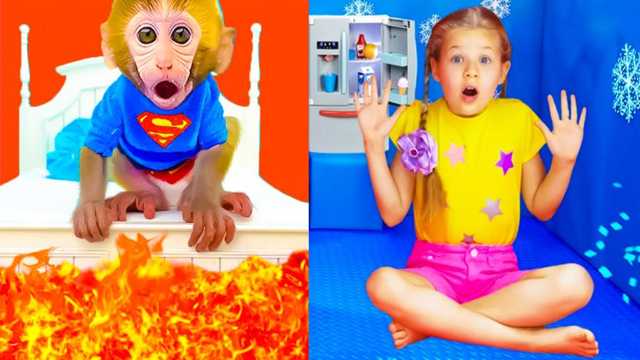 Monkey Baby's Adventures at Home & Eating Ice Cubes img